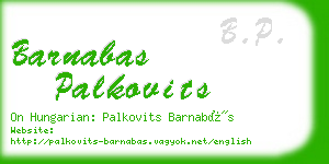 barnabas palkovits business card